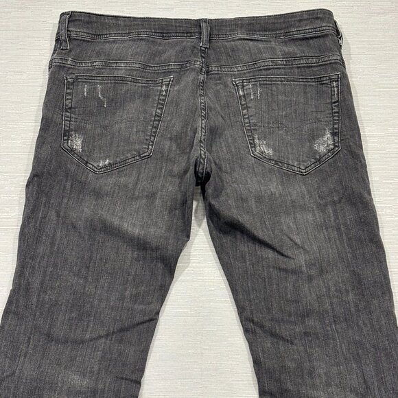 Diesel Thavar XP Jeans Mens 33 x 34 Gray Distressed Denim Slim Skinny Fit - Picture 6 of 15